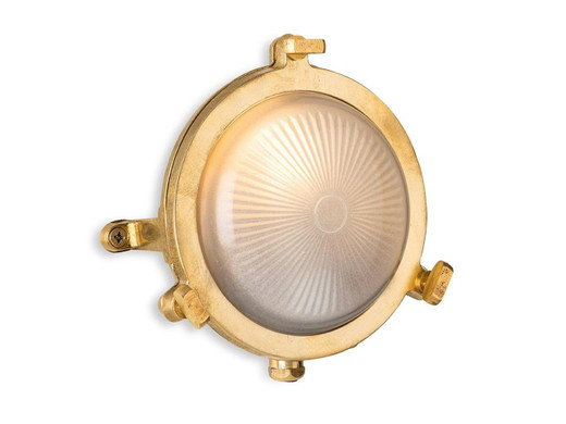 Firstlight Products Nautin Solid Brass with Frosted Glass Diffuser IP64 Wall Light 