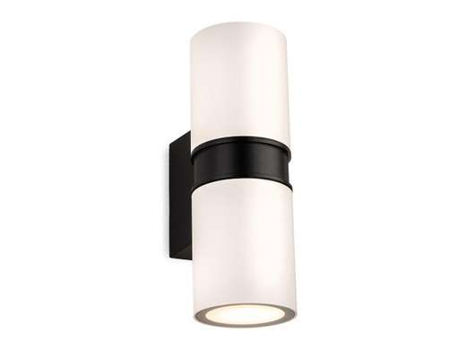 Firstlight Products Hampton 2 Light White and Black Up and Down IP54 Wall Light 