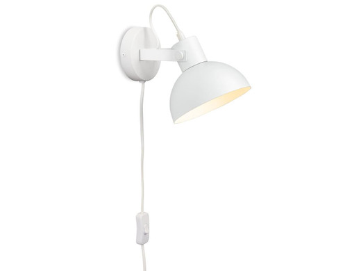 Firstlight Products Plug-In White Adjustable Wall Light 