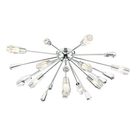 Dar Lighting Kalyssa 11 Light Polished Chrome with Glass Diffuser Flush Ceiling Light 