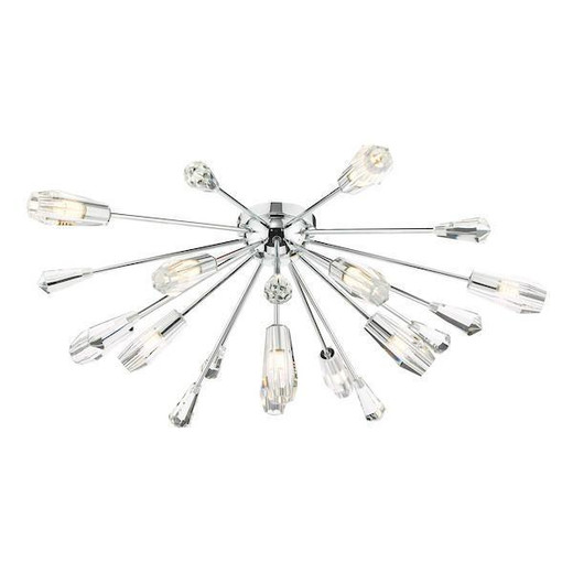 Dar Lighting Kalyssa 11 Light Polished Chrome with Glass Diffuser Flush Ceiling Light - Clearance 