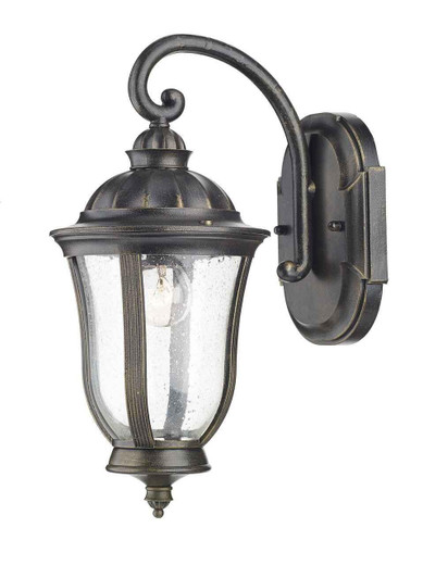 Dar Lighting Johnson Black Gold IP44 Outdoor Wall Light Lantern - Clearance 