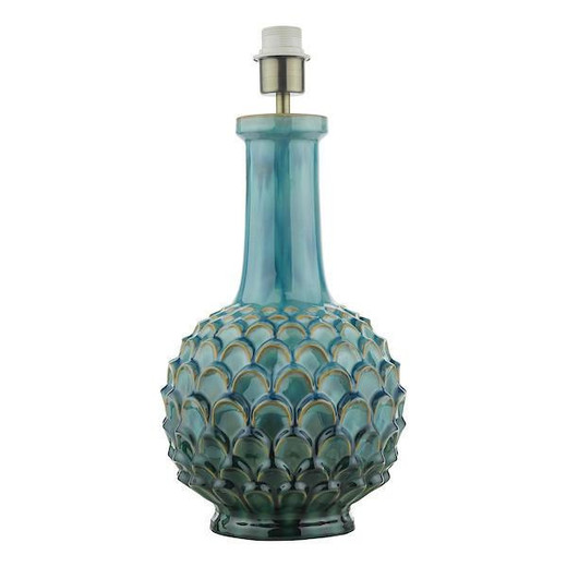 Dar Lighting Edlyn Blue Reactive Glaze Base Only Table Lamp - Clearance 