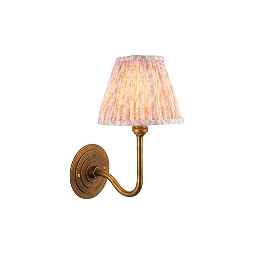 Halo Swan Brass Patina with Peachy Keen Leaf Shade 16cm Wall Light