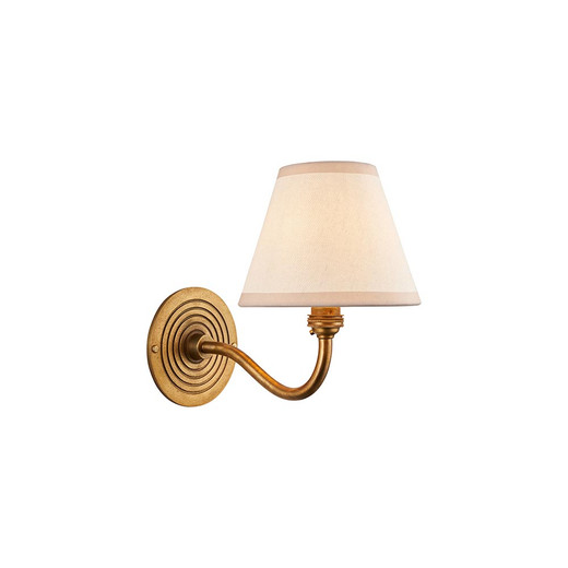 Ripple Curve Brass Patina with White Ivy Shade 16cm Wall Light