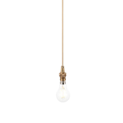 Endon Lighting Eltham Brushed Aged Brass with Natural Cable Pendant Light 