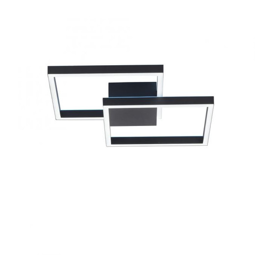 Q-Marko 2 Light Black Square LED Flush Ceiling Light