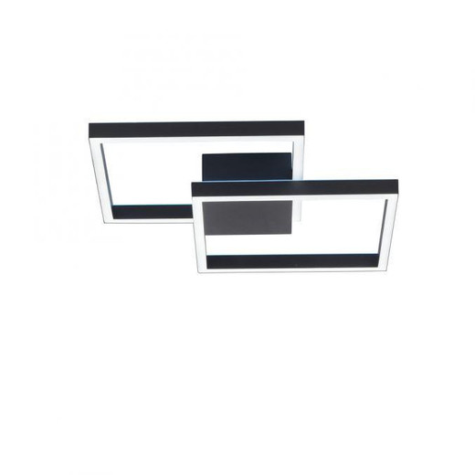 Paul Neuhaus Q-Marko 2 Light Black Square LED Flush Ceiling Light 