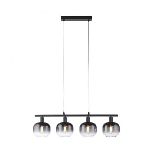 Leuchten Direkt Zea 4 Light Black with Smoke Glass Bar Pendant Light 
