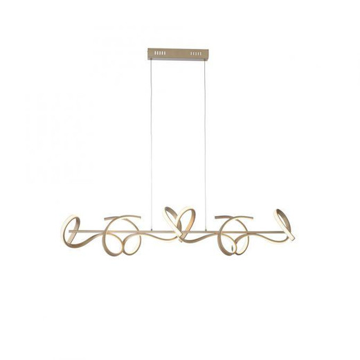 Leuchten Direkt Curls 4 Light Matt Brass LED Bar Pendant Light 
