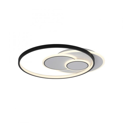 Mailak White and Black Circle LED Flush Ceiling Light