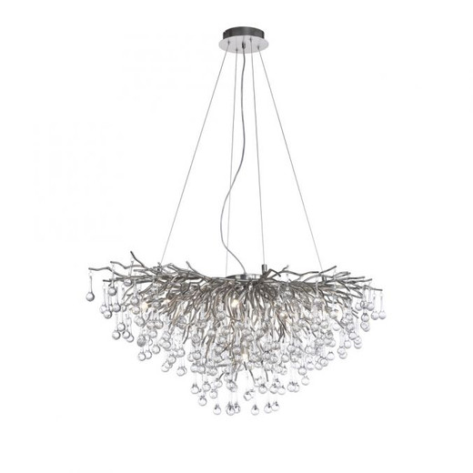 Icicle 10 Light Stainless Steel Crystal Pendant Light
