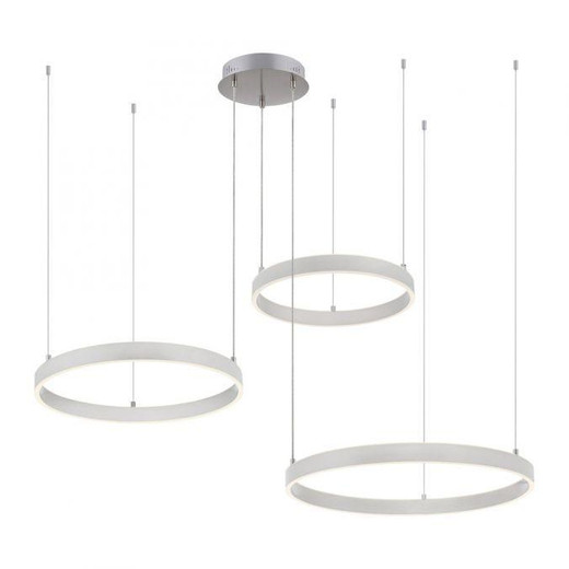 Leuchten Direkt Lilluti 2 Light Stainless Steel with White LED Ringed Pendant Light 