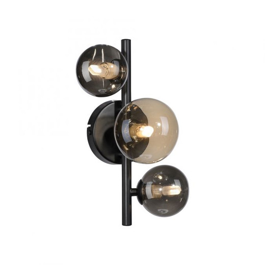 Popsicle 3 Light Black with Glass Spheres Wall Light