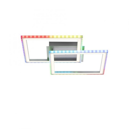 Felix60 Brushed Chrome 45cm Remote Control LED Flush Ceiling Light