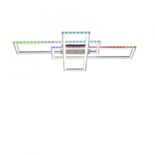 Felix60 Brushed Chrome 101cm Remote Control LED Flush Ceiling Light