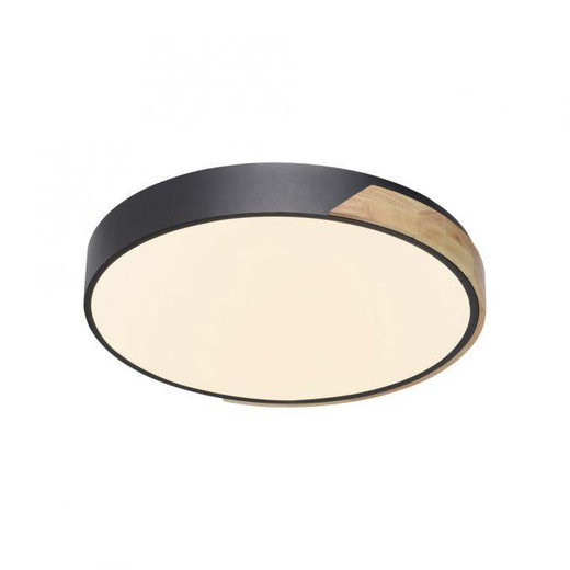 Paul Neuhaus Q-Bila Black with Opal Diffuser Flush Ceiling Light 