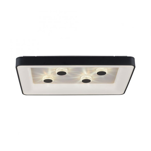 Vertigo Black Rectangle Remote Control LED Flush Ceiling Light