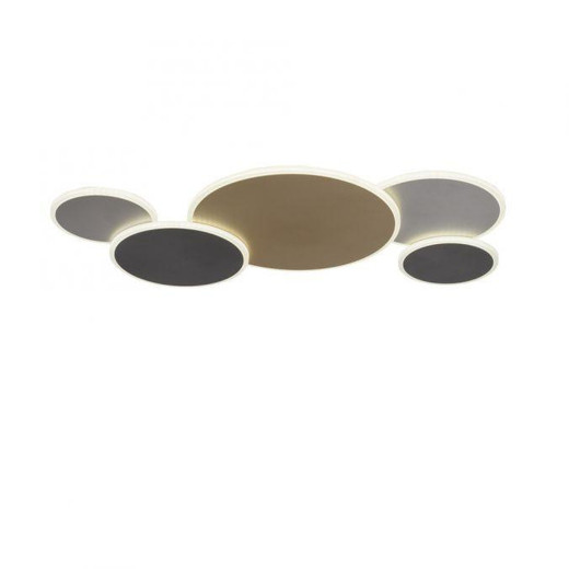 Paul Neuhaus Q-Piato Anthracite with Multi Color Diffuser 49W LED Flush Ceiling Light 