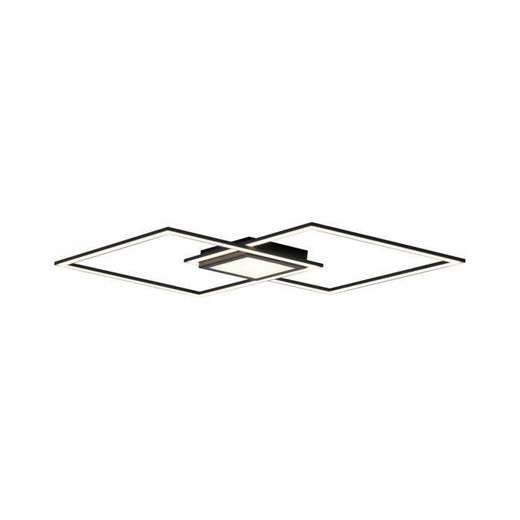 Leuchten Direkt Asmin Black Square LED Flush Ceiling Light 