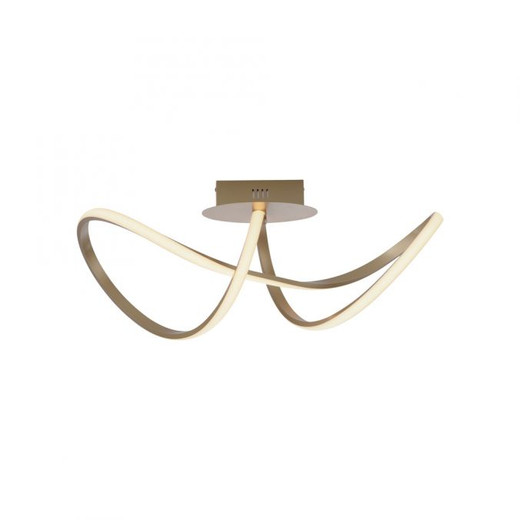 Maria Matt Brass LED Ringed Flush Ceiling Light