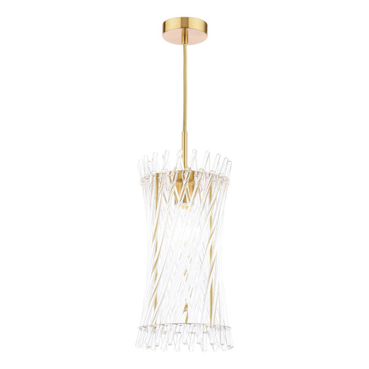 Loire Natural Brass and Clear Glass Pendant Light