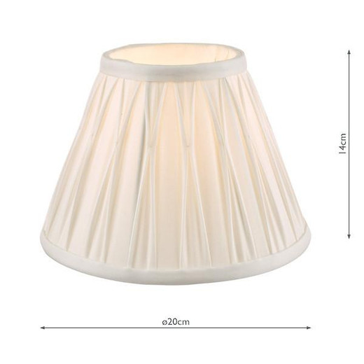 Laura Ashley Lighting 8" Fenn White Pleat Smooth Silk Shade Only - Clearance 