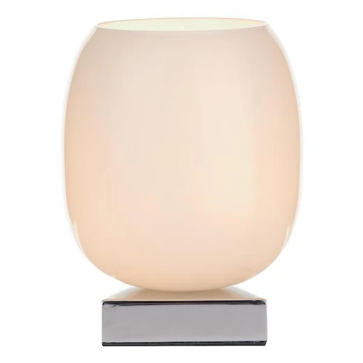 Dar Lighting Dino Polished Chrome with White Glass Touch Table Lamp - Clearance 