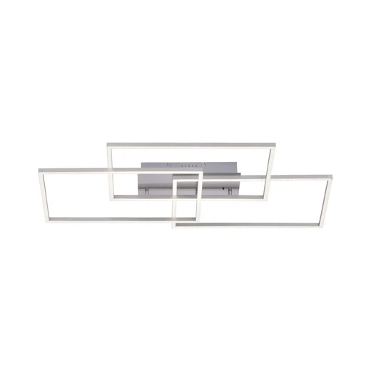 Leuchten Direkt IVEN 3 Light Large Satin Chrome Triple Rectangle Dimmable Ceiling Light