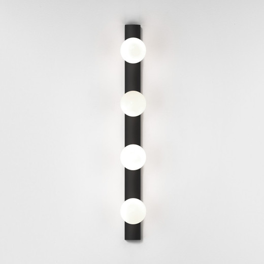 Cabaret II 4 Light Matt Black IP44 Bathroom Wall Light