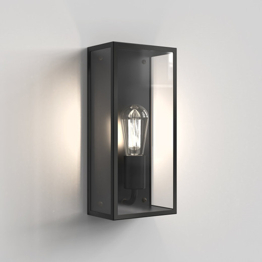 Messina Black 16cm IP44 Outdoor Wall Light