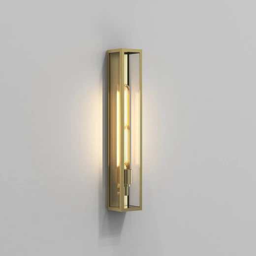 Harvard Natural Brass 50cm IP44 Wall Light