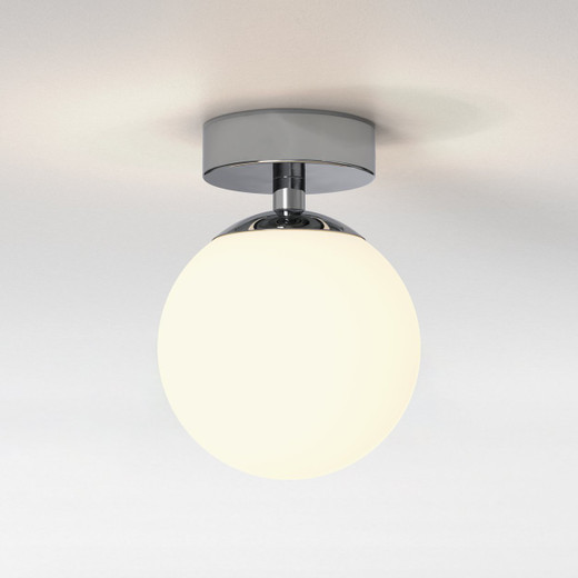 Denver Polished Chrome with White Diffuser IP44 Bathroom Ceiling Light