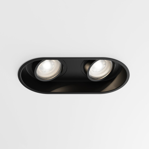 Minima 2 Light Matt Black Twin Adjustable Recessed Ceiling Light