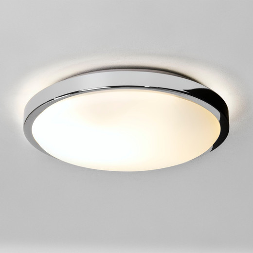 Denia Polished Chrome with Frosted Glass IP44 Bathroom Ceiling Light