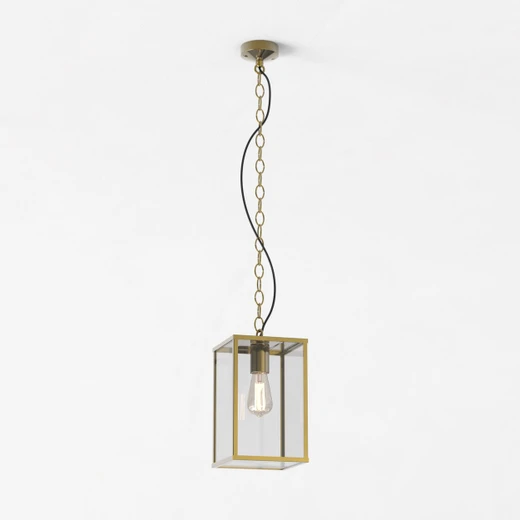Homefield Natural Brass 18cm IP23 Outdoor Pendant Light