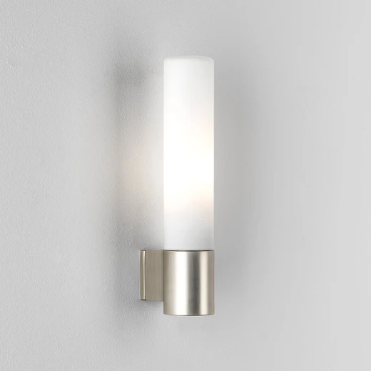 Bari Matt Nickel with White Opal IP44 Bathroom Wall Light