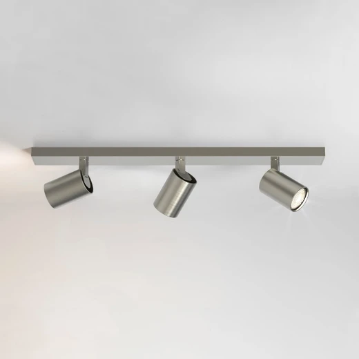 Ascoli 3 Light Triple Matt Nickel Adjustable Bar Ceiling Spotlight