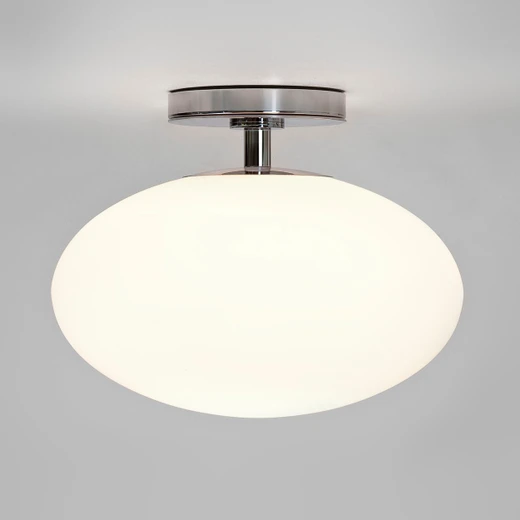 Zeppo Polished Chrome with White Glass IP44 Bathroom Ceiling Light