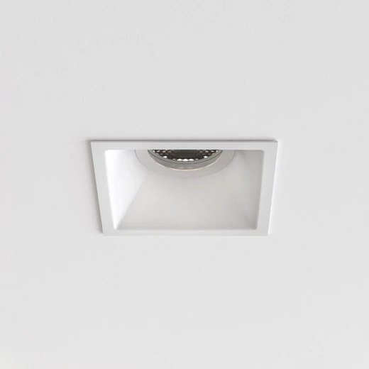 Minima Slimline Matt White Square Fire-Rated IP65 Recessed Bathroom Ceiling Light