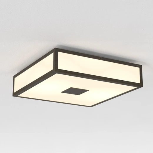Mashiko Classic 2 Light Bronze Square 30cm IP44 Bathroom Ceiling Light