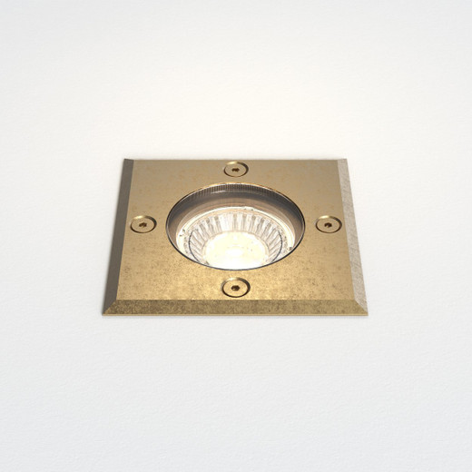 Gramos Solid Brass IP65 Square Ground Recessed Light