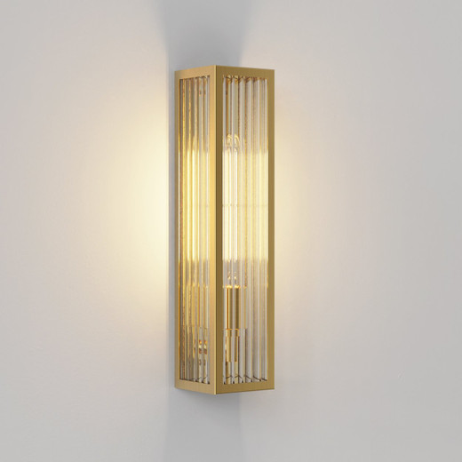 Harvard PVD Brushed Brass 35cm IP44 Wall Light
