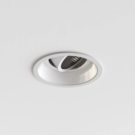 Minima Slimline Matt White Round Adjustable Fire-Rated Recessed Ceiling Light