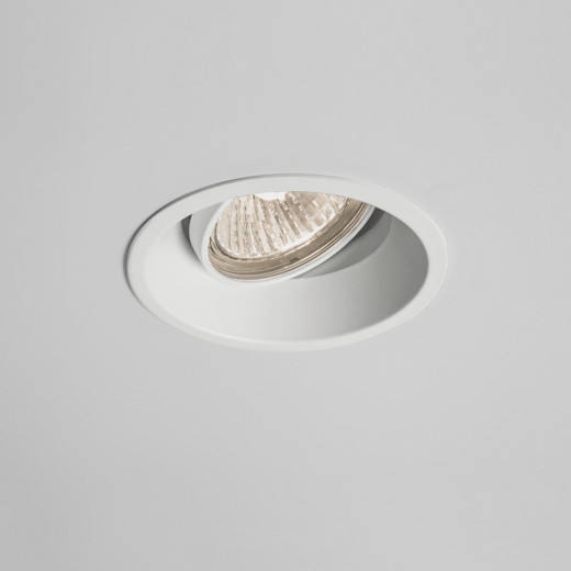 Minima Matt White Adjustable Round Recessed Ceiling Light 