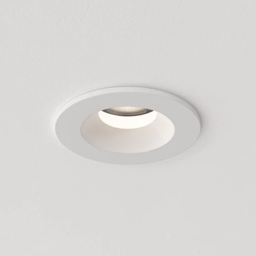 Kos Matt White IP65 Recessed Outdoor Ceiling Light