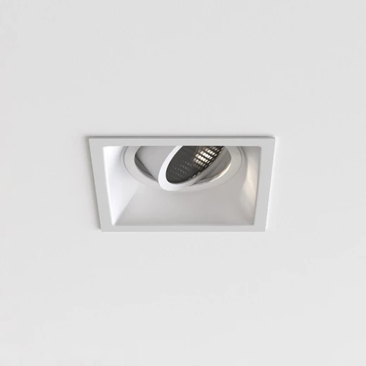 Minima Slimline Matt White Square Adjustable Fire-Rated Recessed Ceiling Light