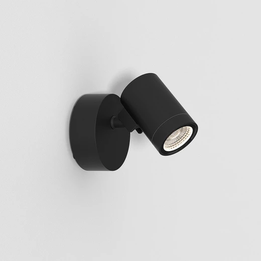 Bayville Black Adjustable LED IP65 Wall Spotlight 