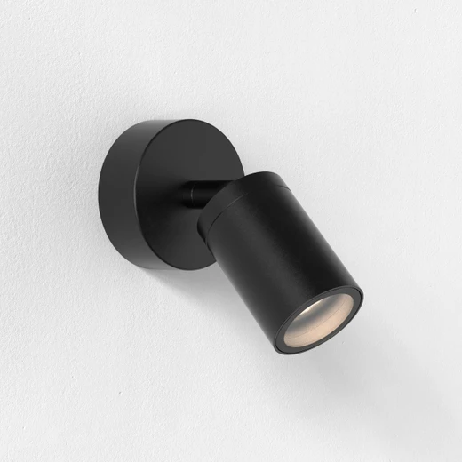 Dartmouth Black Adjustable IP44 Outdoor Wall Spotlight