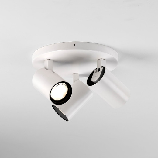 Aqua 3 Light Matt White Adjustable IP44 Bathroom Ceiling Spotlight